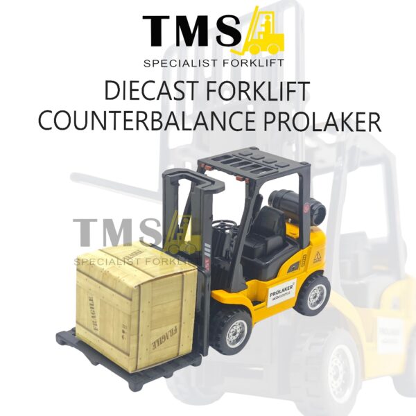 Diecast mainan Counterbalance Prolaker Miniatur Forklift Diecast Model Display Koleksi