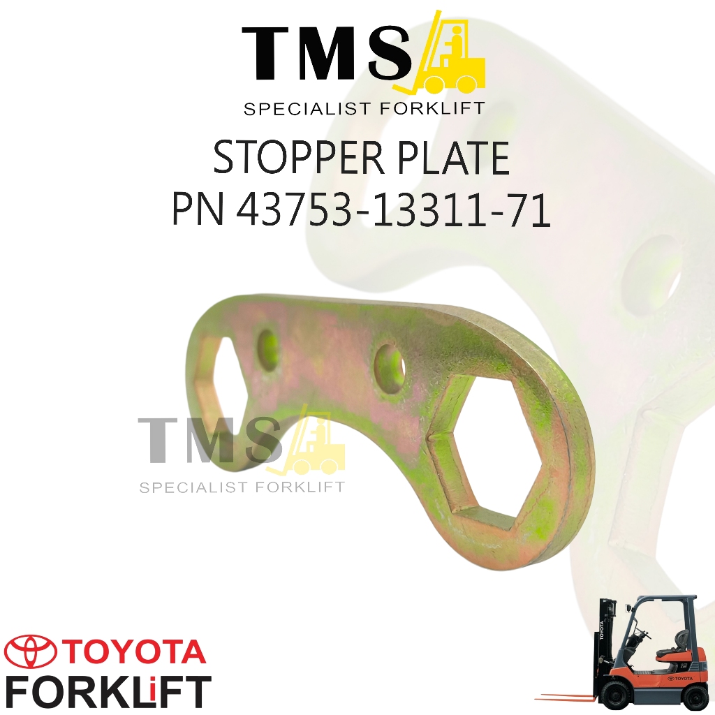 Stopper Plate Toyota Forklift Part Number 43753-13311-71 Compatible Forklift 7FD/7FG & FB Series (7FB/8FB) - Gambar 4