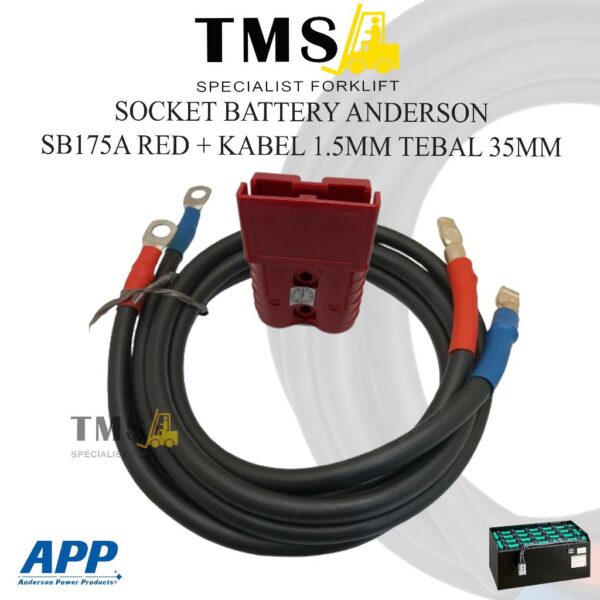 Socket Anderson SB175A Red Socket Battery for Forklift With Cable 70 CM