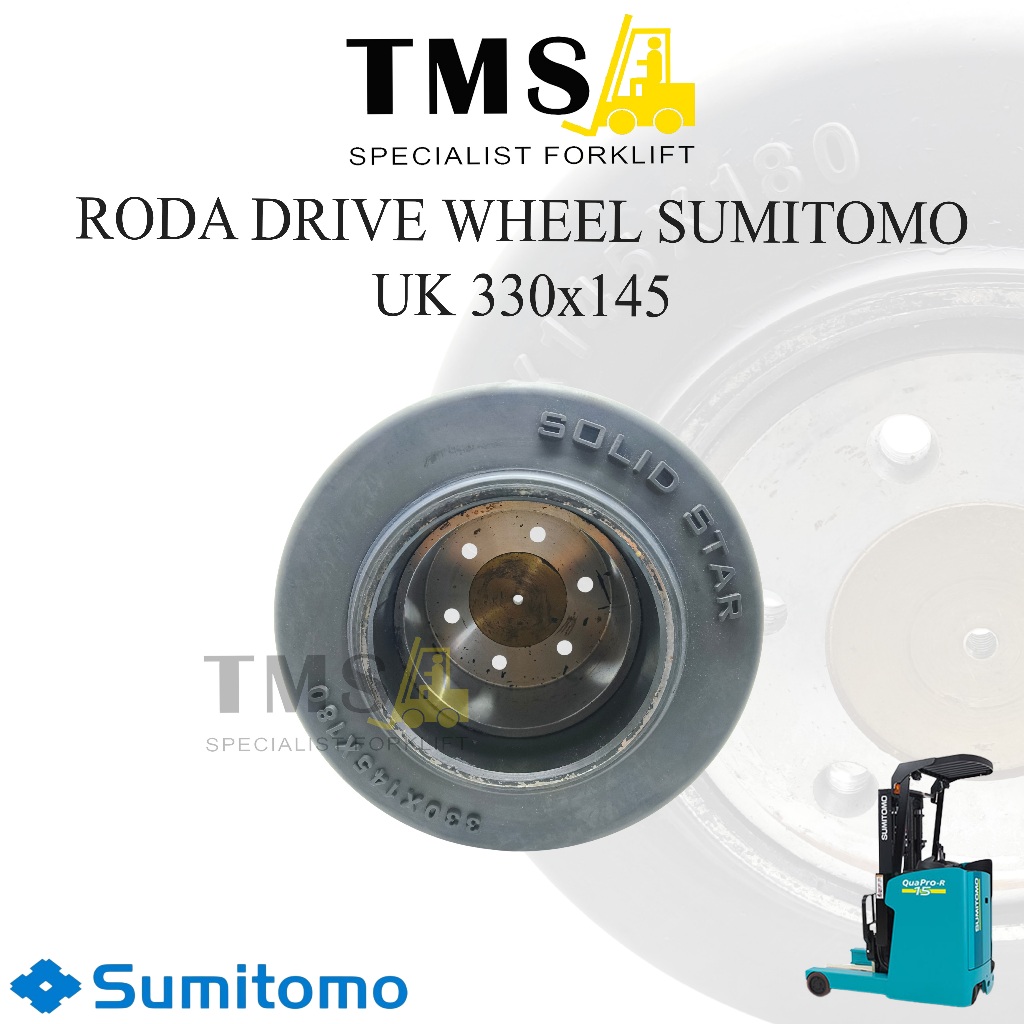 Drive Wheel SUMITOMO Reachtruck 330x145 Rubber Drive Wheel FBR15-18 Forklift Solid Tyre Wheel - Gambar 2