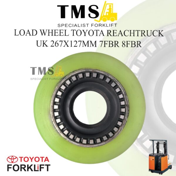 Load Wheel Toyota Forklift 7FBR 8FBR Reachtruck 2 Ton 267x127 Roda Depan Load