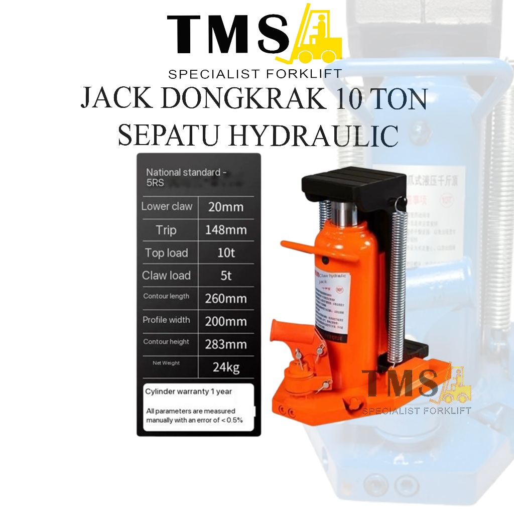 Dongkrak Sepatu Hydraulic JACK 10 Ton Forklift Alat Berat - Gambar 4