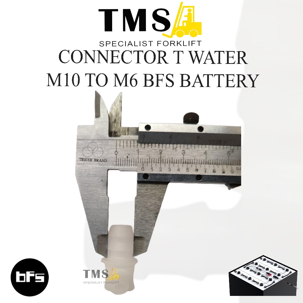 BFS Battery Forklift Sirkulasi Air AKI Connector T Water M10 to M6 Distribution Battery Forklift - Gambar 3