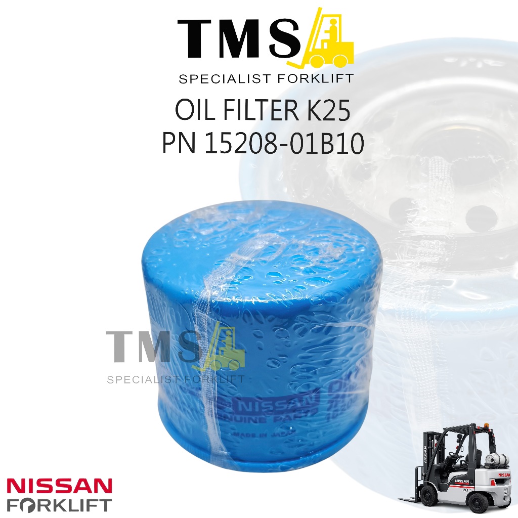 Oil Filter K25 Nissan Forklift 15208-01B10 Filter Oli Mesin K21 K25 LPG Bensin - Gambar 3