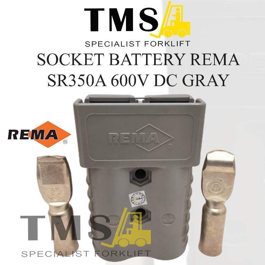 Plug Battery Forklift SR 350 Amp Gray Original Socket Rema