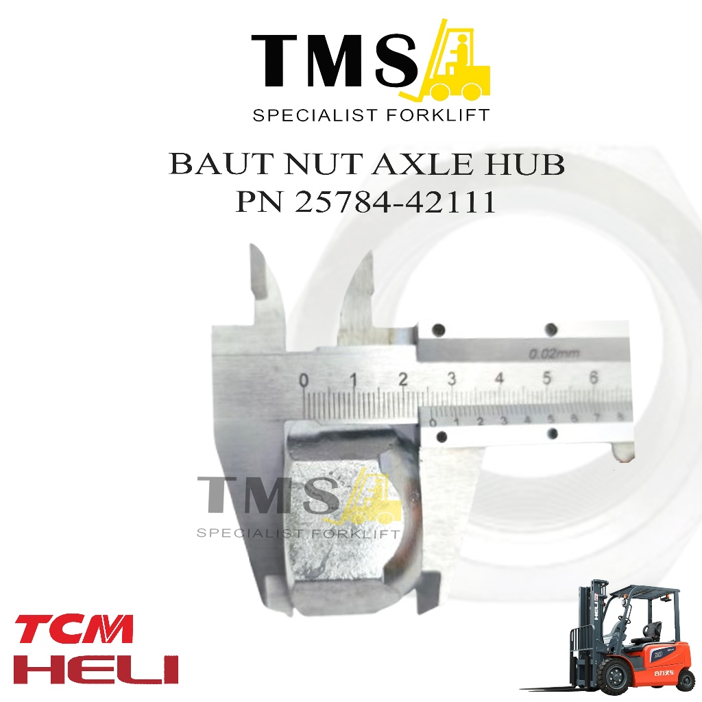 Baut NUT Axle HUB 25784-42111 HELI TCM Forklift MUR M28x1,5 H2000 5 Ton -10 Ton - Gambar 6