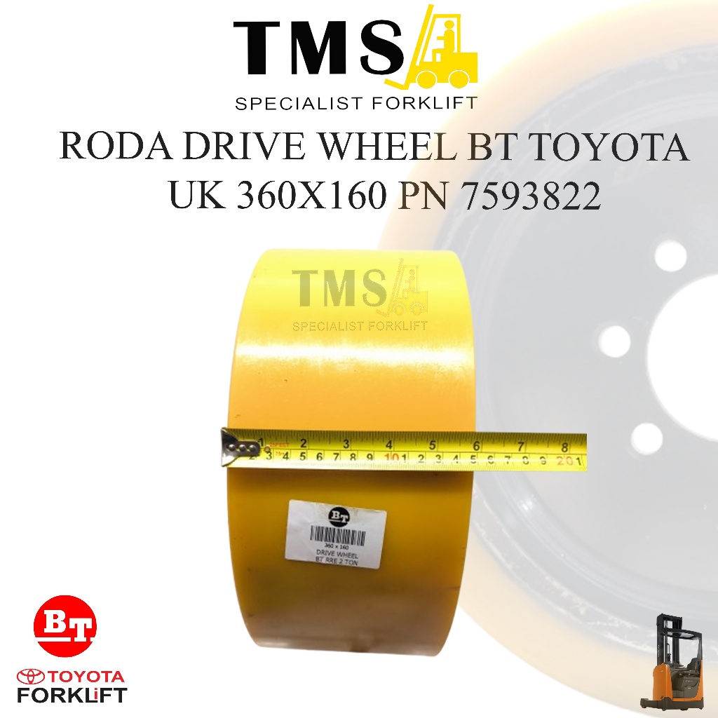 Roda Drive Wheel BT Toyota Reflex RAE RRE 2 Ton 360x160 BT 7593822 Forklift Reachtruck - Gambar 4