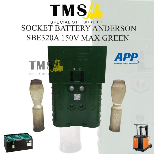 Socket Battery Anderson SBE 320A 150V Max For Forklift Green