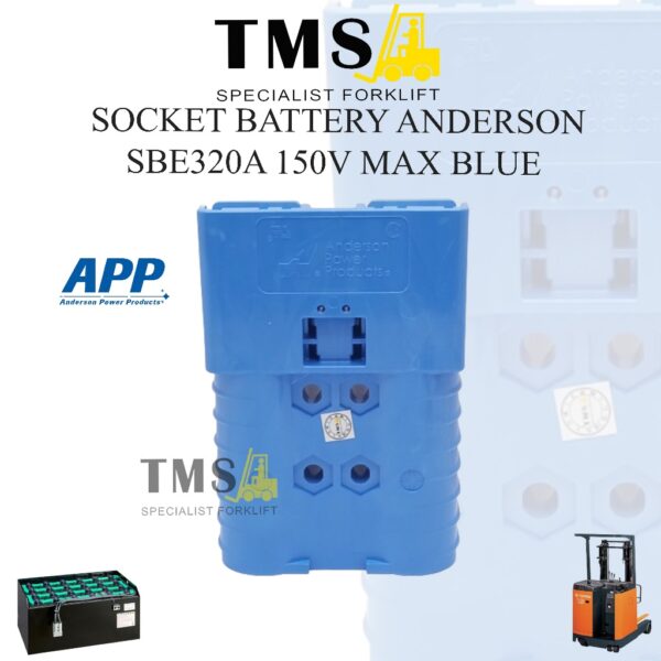 Socket Anderson SBE 320A 150V Socket Battery for Forklift Blue