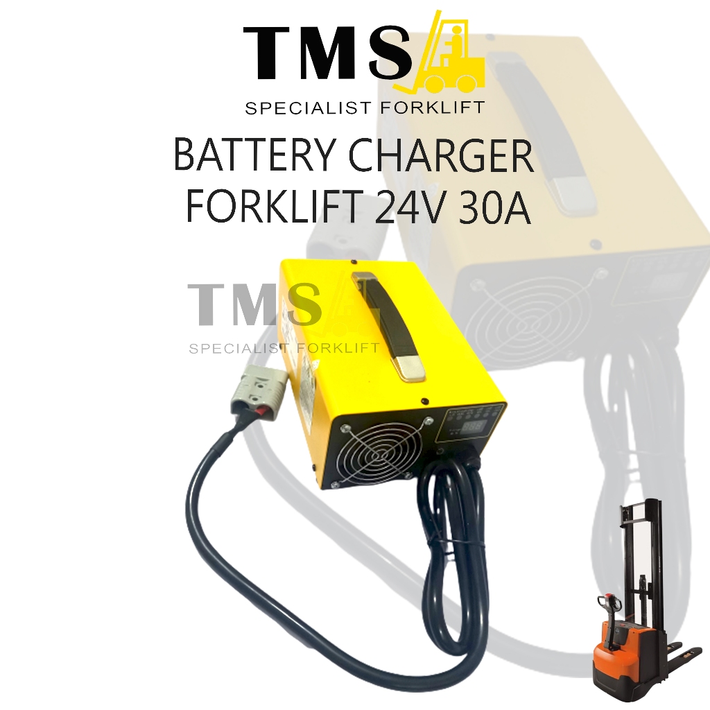 Charger Forklift Eletric Battery 24V 30A Amp Lead Acid Battery Pallet Yellow - Gambar 3