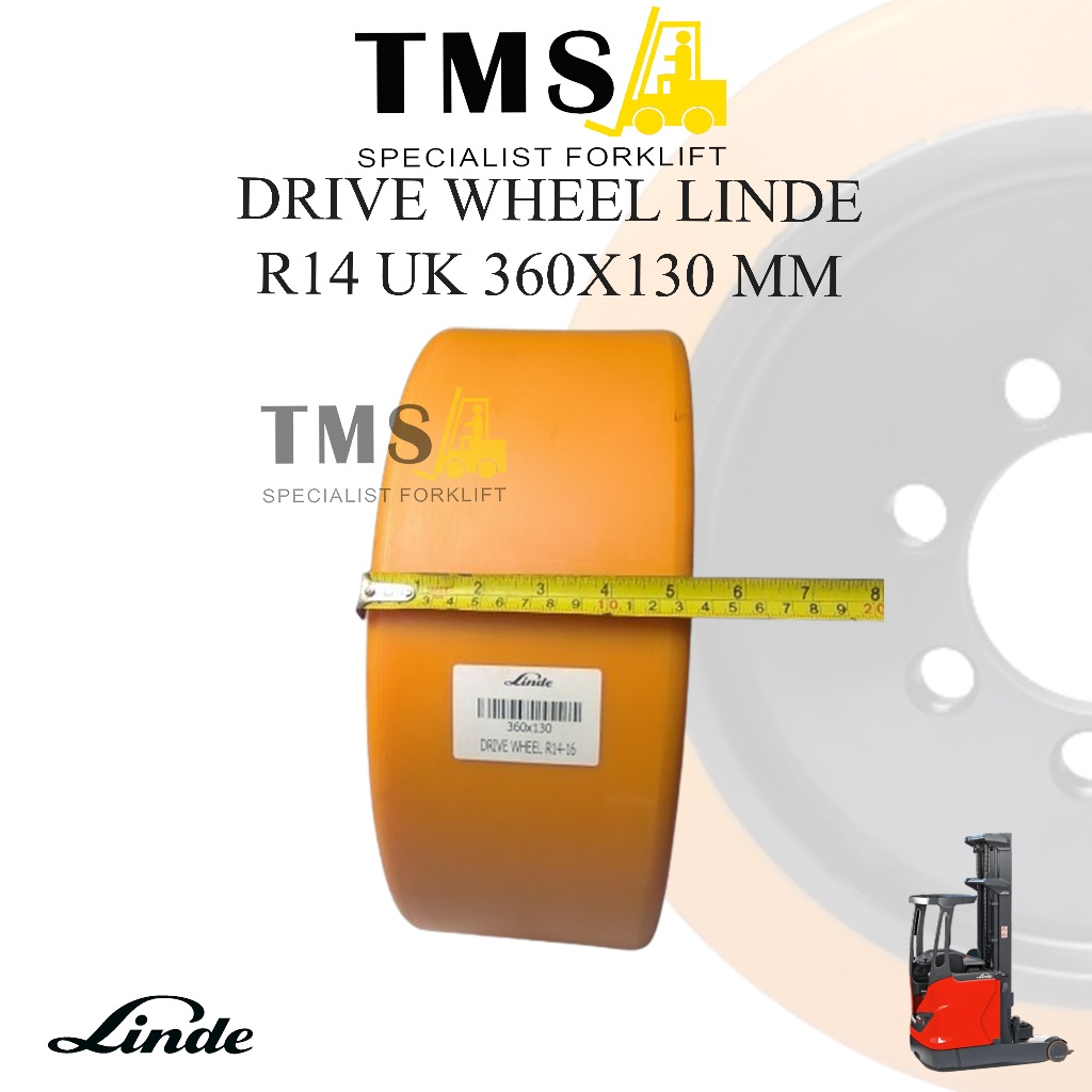 Linde Forklift Drive Wheel R14 360x130 90MM Roda Belakang Kemudi ReachTruck - Gambar 4