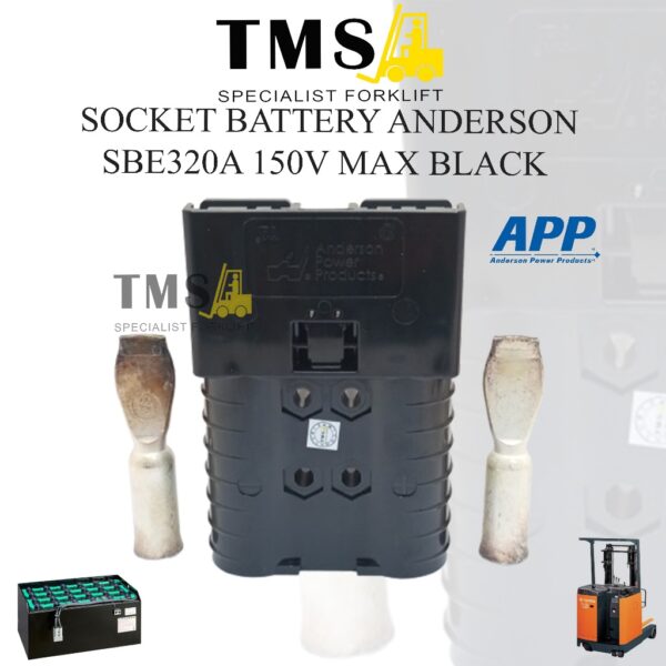 Socket Battery Anderson SBE 320A 150V Max For Forklift Black