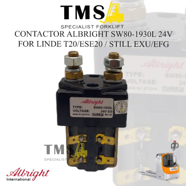 Albright Contactor SW 80-1930L / 24V For Forklift Linde T20/ESE 20 / Still EXU/EFG 24V