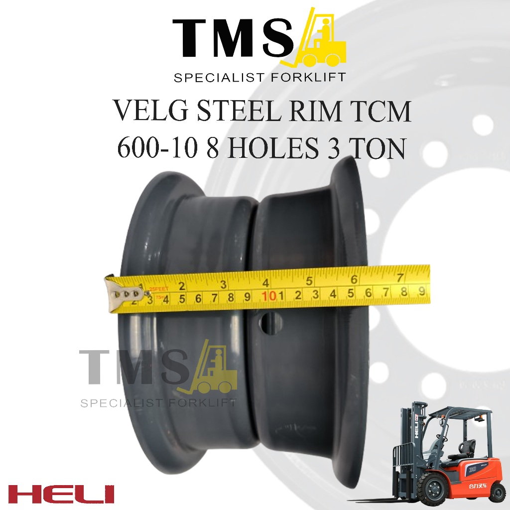 Velg Steel Rim TCM HELI 600-10 8 Hole Forklift 3 Ton - Gambar 4