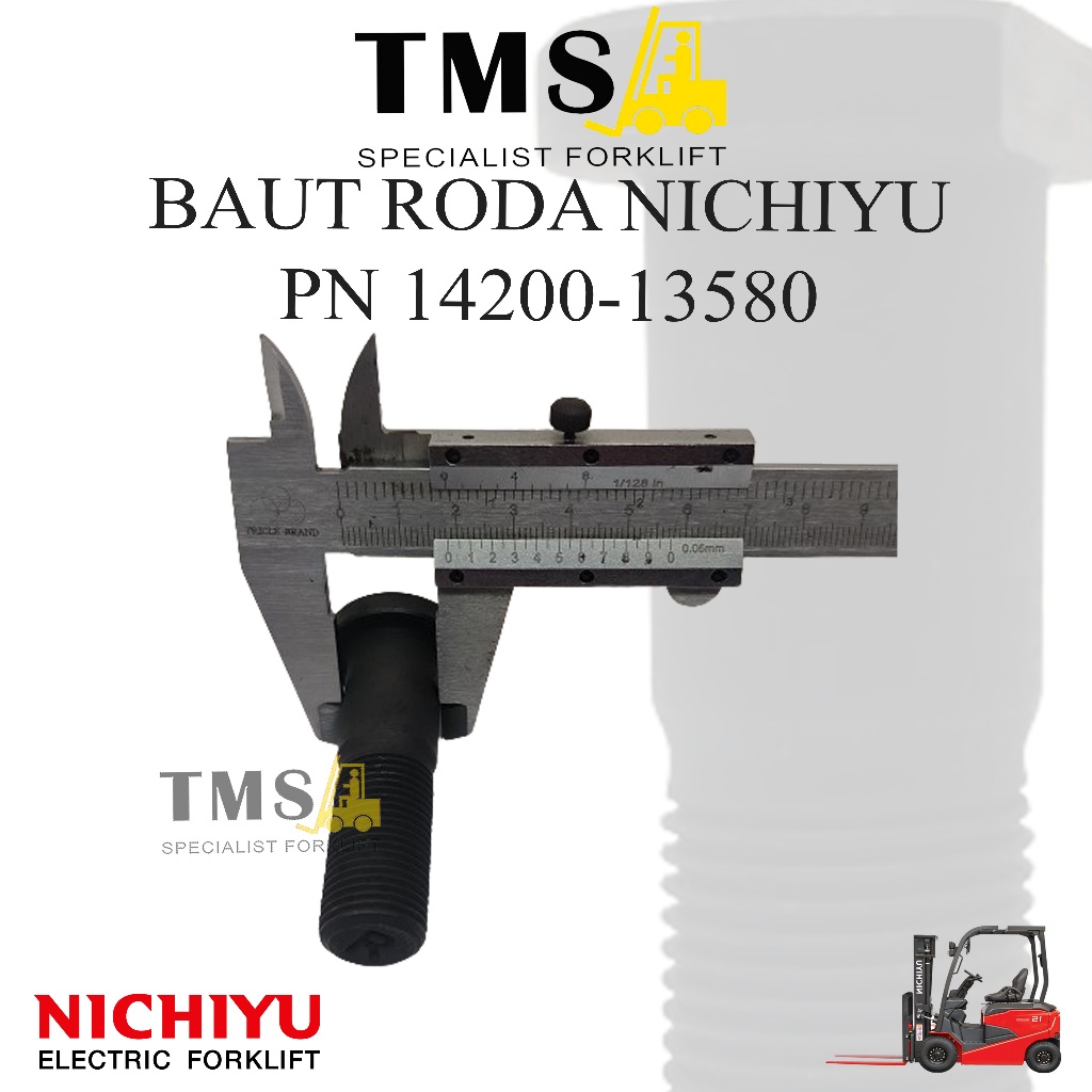Baut Roda Wheel Bolt HUB 14200-13580 Nichiyu Forklift Baut MUR NUT Forklift FB 75 Series - Gambar 4