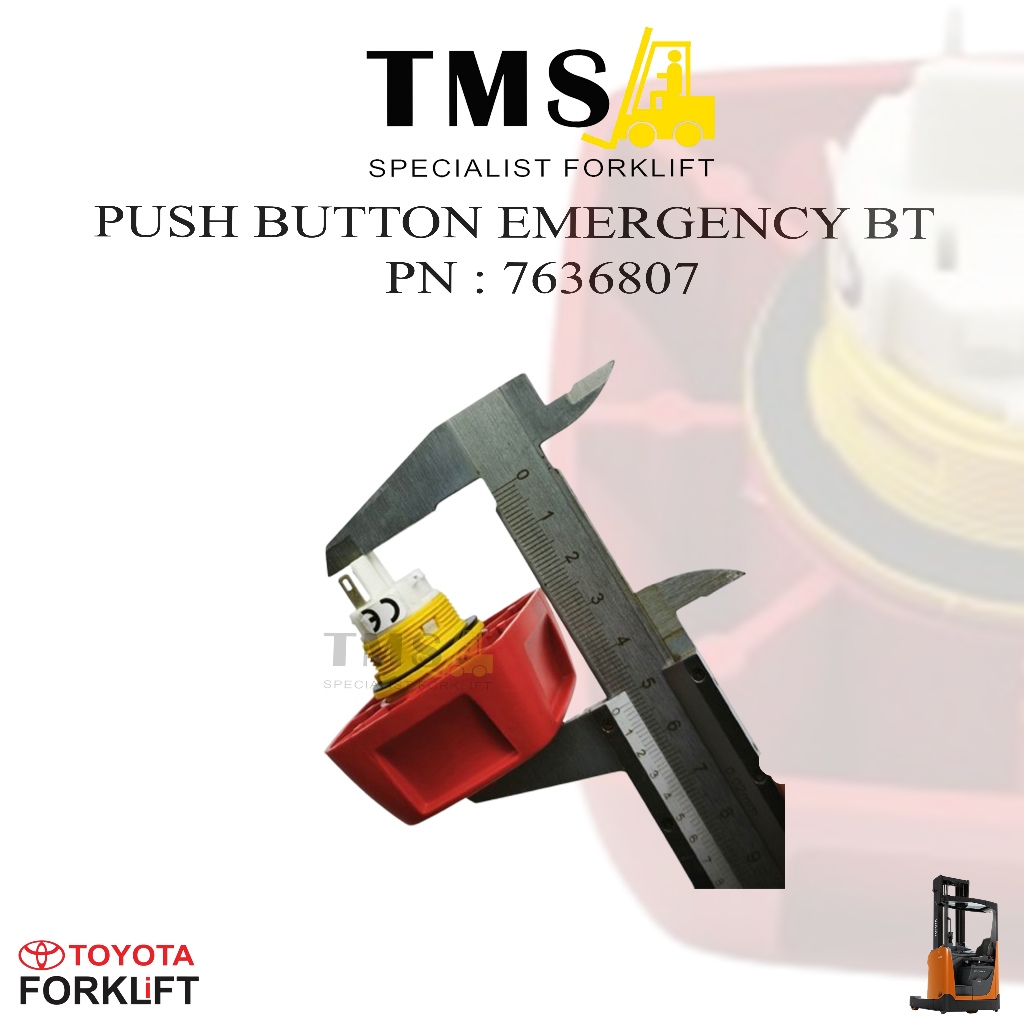 BT Toyota Push Button 7636807 BT Forklift Part Reachtruck Emergency Stop Reflex LWE 200 - Gambar 5