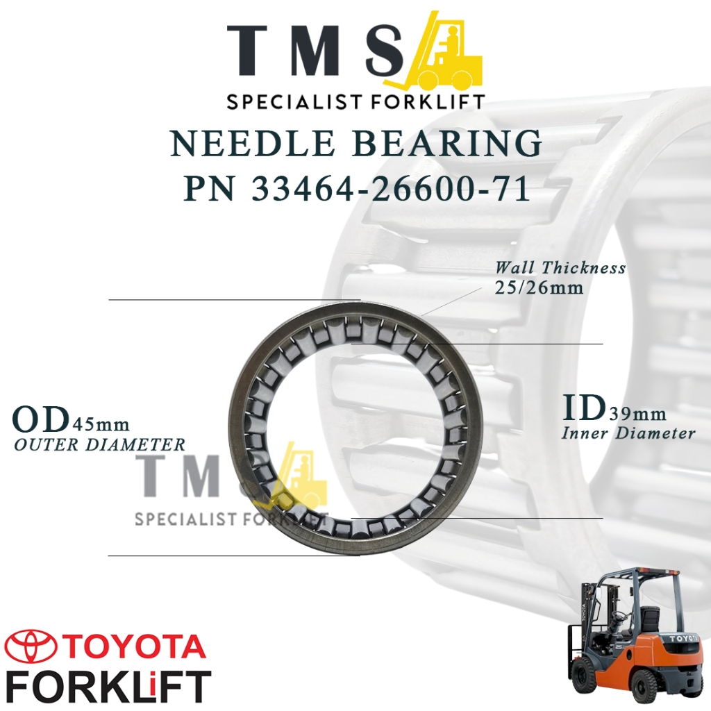 Bearing Forklift PN 33464-26600-71 Toyota Bearing Shaft Gearbox Transmisi Toyota 8FG 8FD