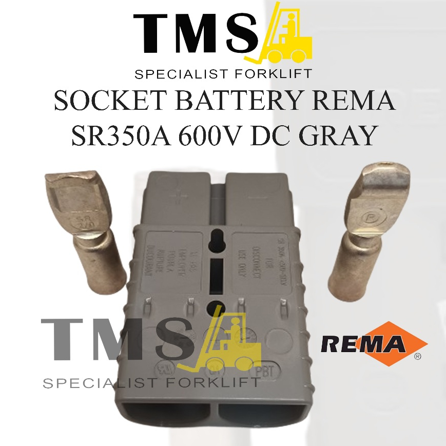 Plug Battery Forklift SR 350 Amp Gray Original Socket Rema - Gambar 2