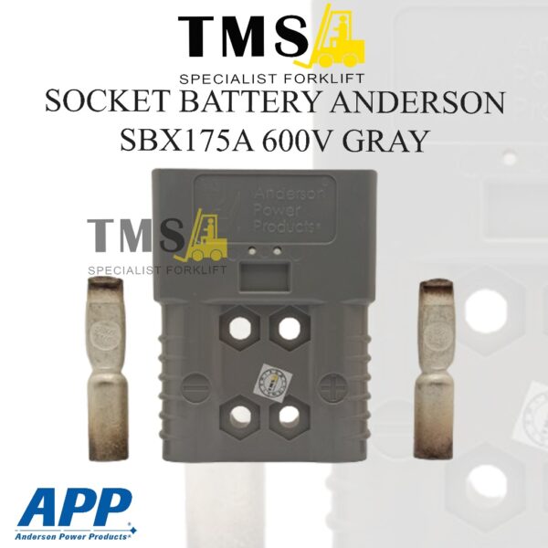Socket Battery Anderson SBX 175A 600V Gray For Forklift