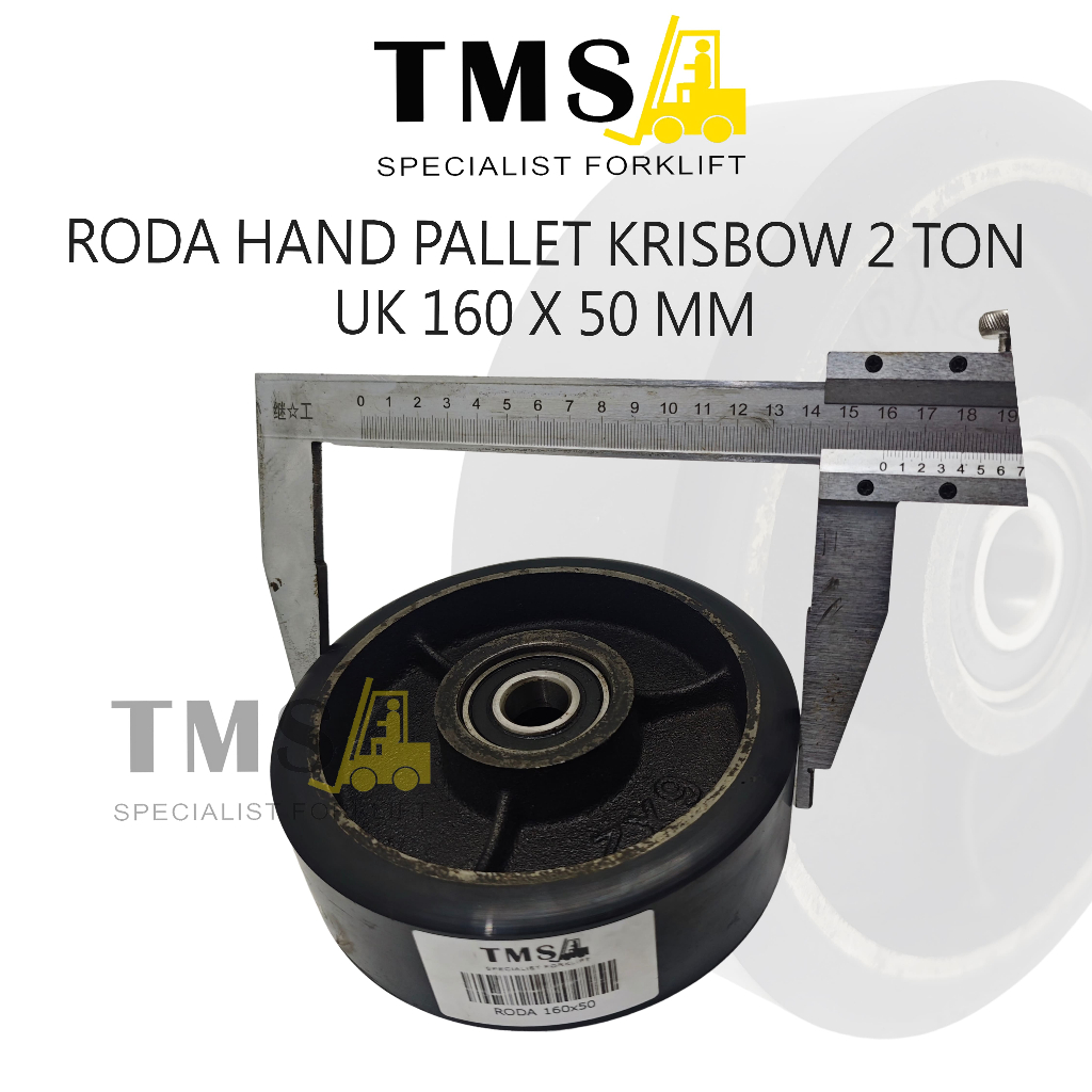 Roda Hand Pallet 160x50 Load Wheel Polyurethane Heavy Duty Krisbow 2 Ton - Gambar 3