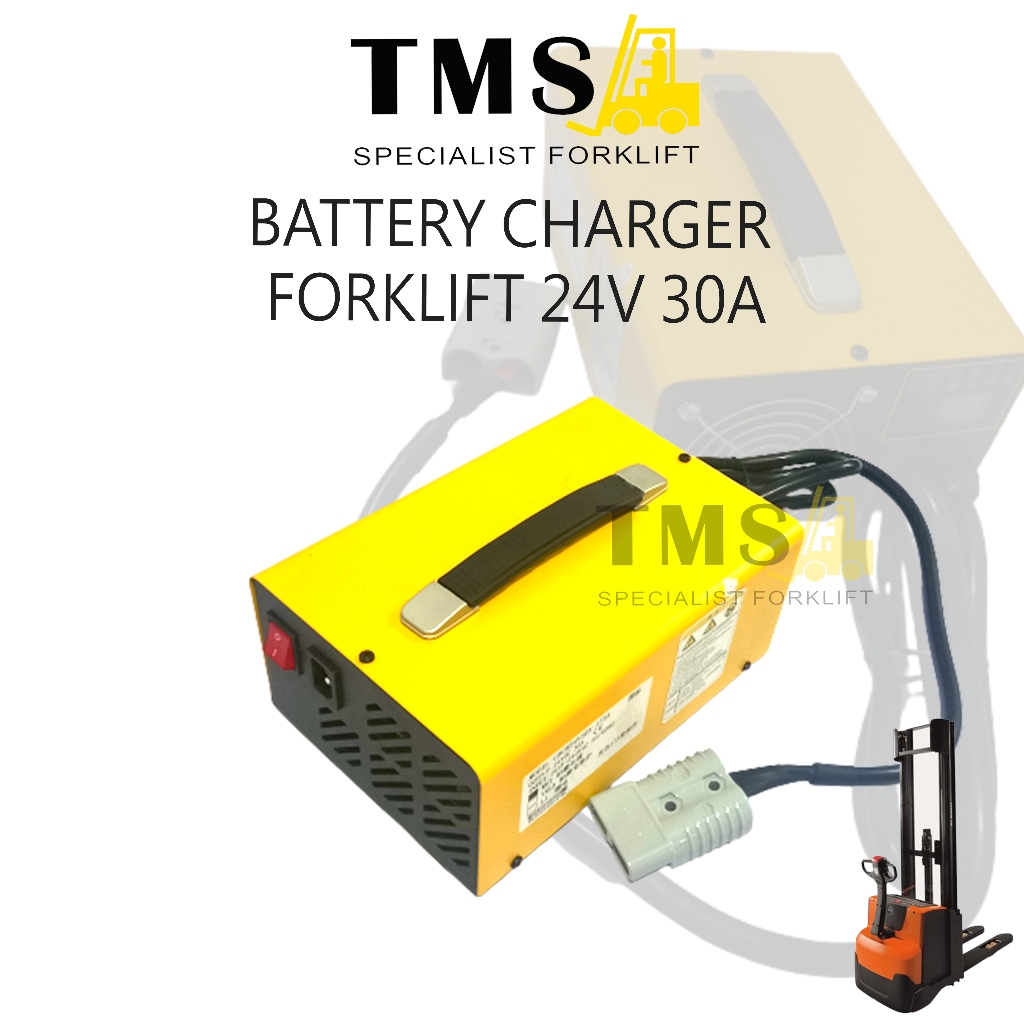 Charger Forklift Eletric Battery 24V 30A Amp Lead Acid Battery Pallet Yellow - Gambar 2