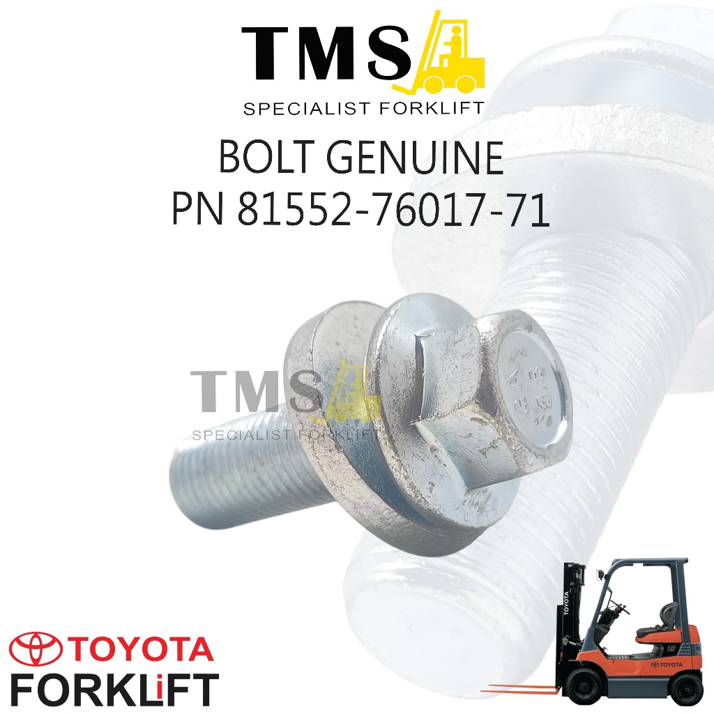 Bolt Genuine Part Number 81552-76017-71 for Forklift Toyota FB15,FD,FG - Gambar 3