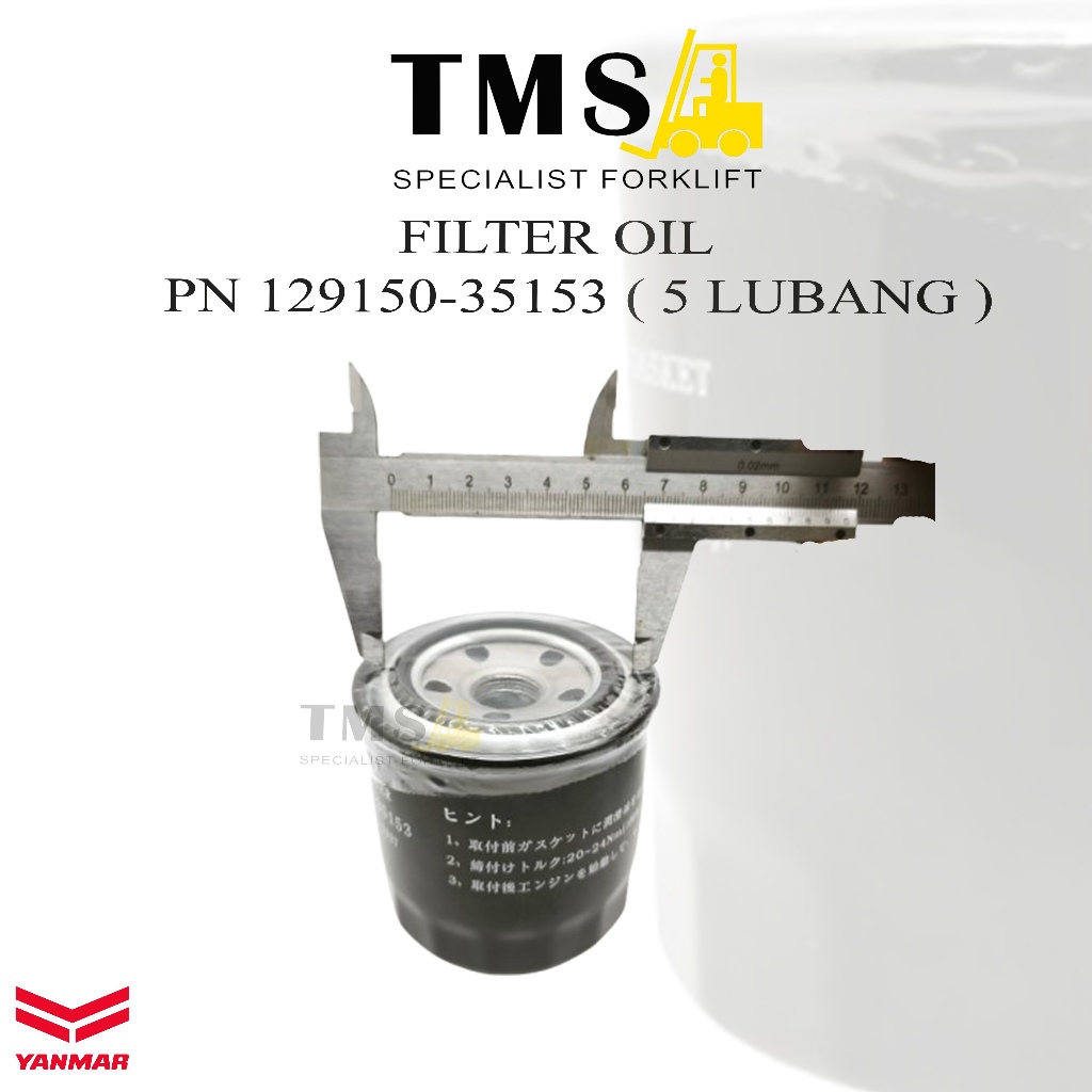 Filter Oil 129150-35153 Diesel Part Forklift Sparepart Forklift YANMAR (5 lubang) - Gambar 5
