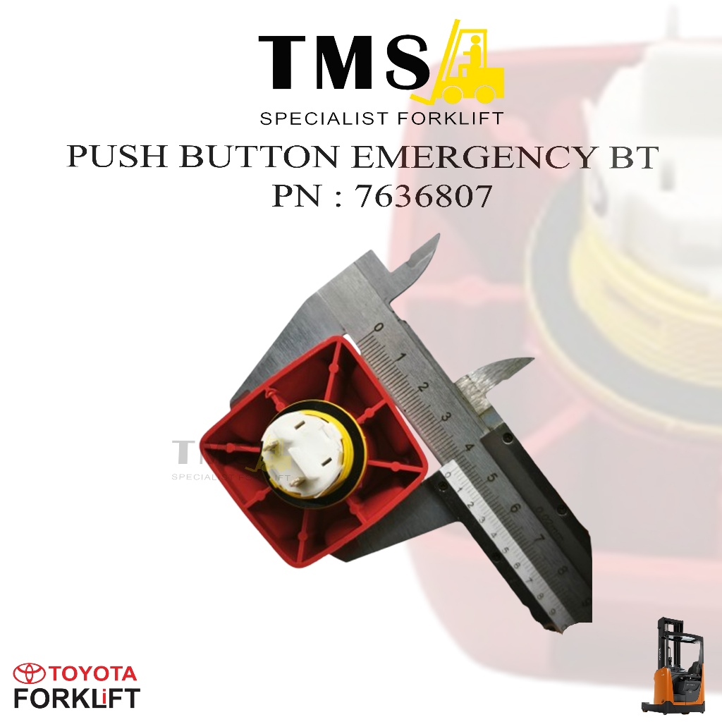 BT Toyota Push Button 7636807 BT Forklift Part Reachtruck Emergency Stop Reflex LWE 200 - Gambar 3