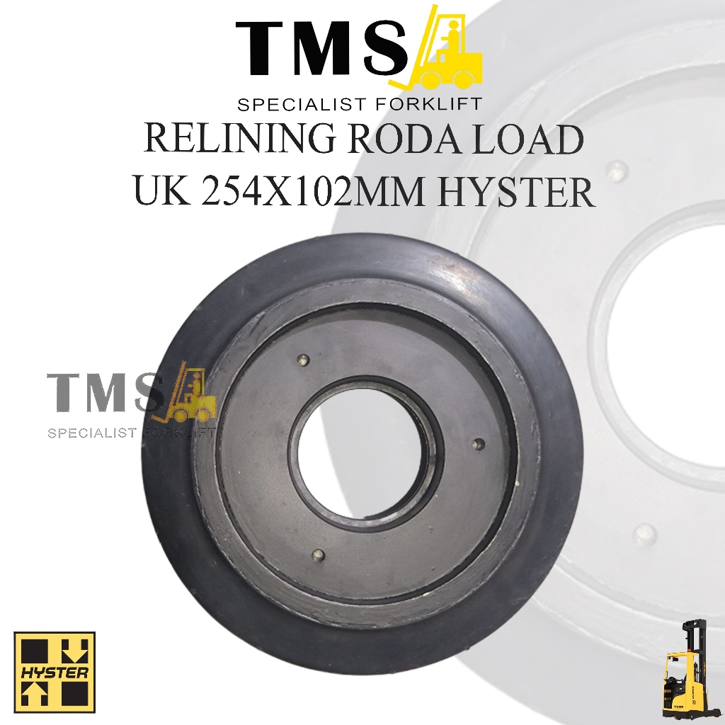 Service Roda Reachtruck Hyster R.125 Load Wheel 254x102 Polyurethane Relining 1.25 Ton - 1.8 Ton