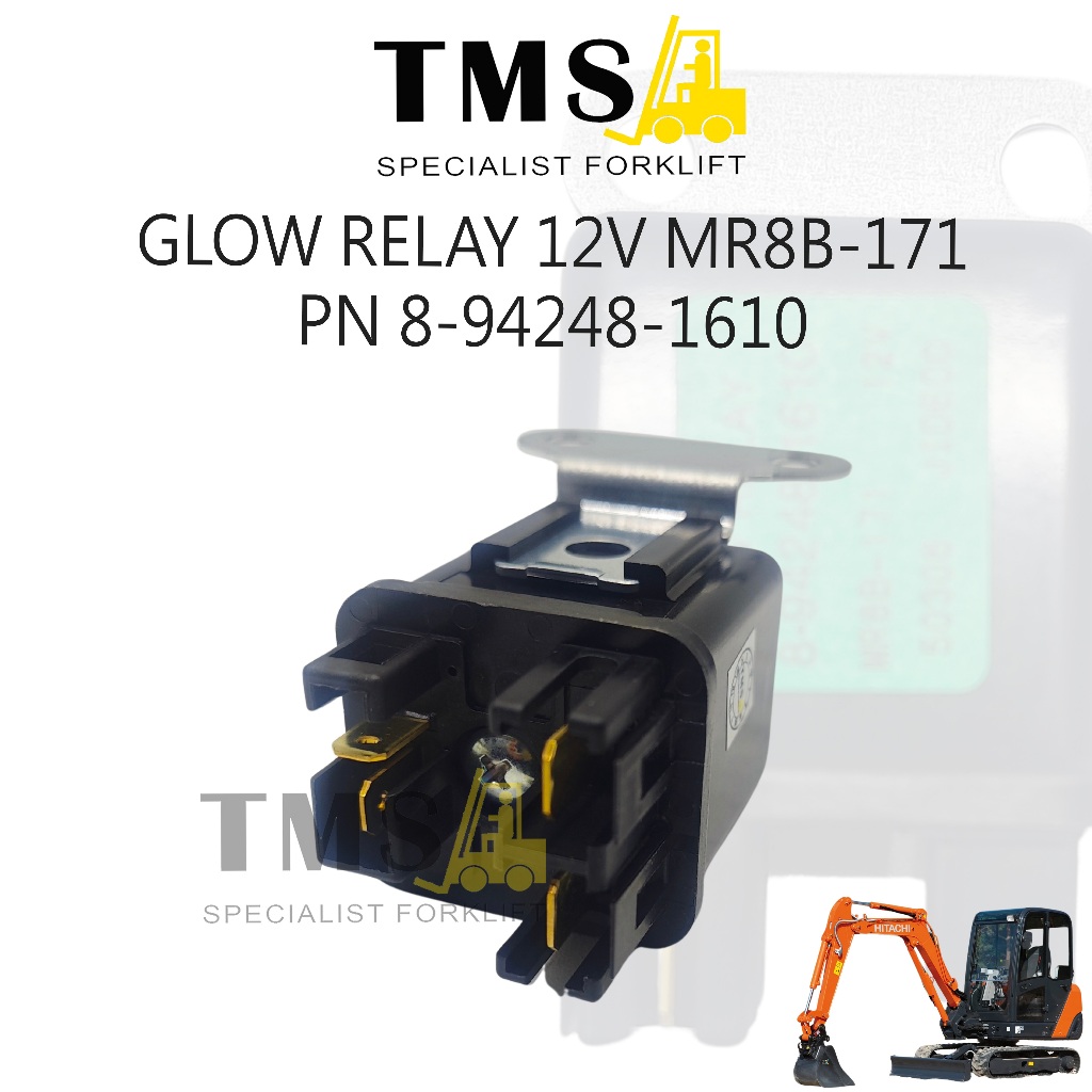 Glow Relay 12V MR8B-171 Part Number 8-94248-161-0 untuk Mesin Diesel Isuzu - Gambar 2