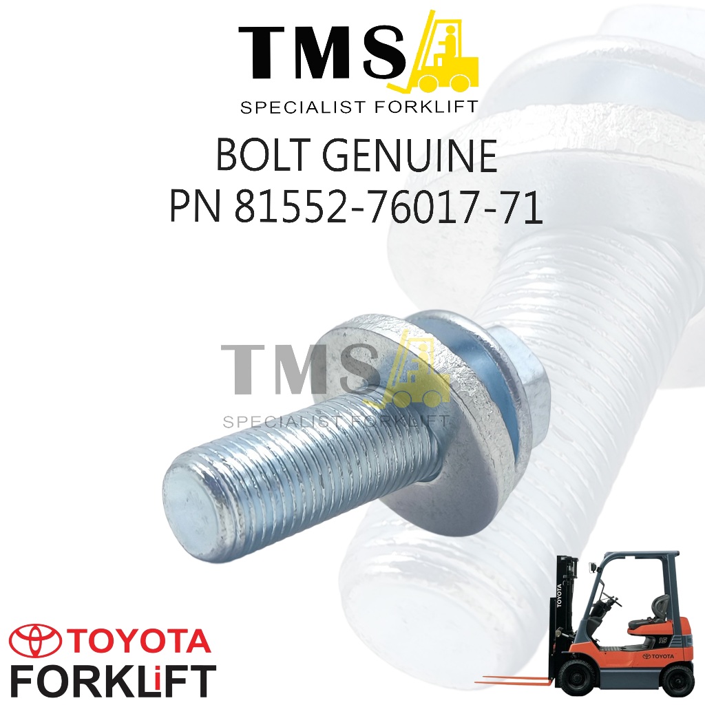 Bolt Genuine Part Number 81552-76017-71 for Forklift Toyota FB15,FD,FG - Gambar 5