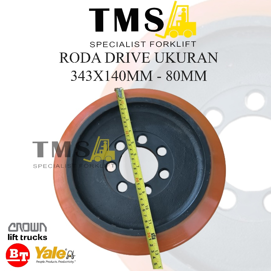 Roda Drive Wheel Reachtruck BT Yale Crown 343x140 -80mm - Gambar 3