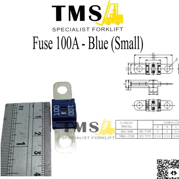 Fuse 100A Blue Small BF1 for Forklift 58V PEC