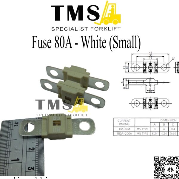 FUSE 80A - WHITE SMALL BF1 FOR FORKLIFT 58V MERK PEC