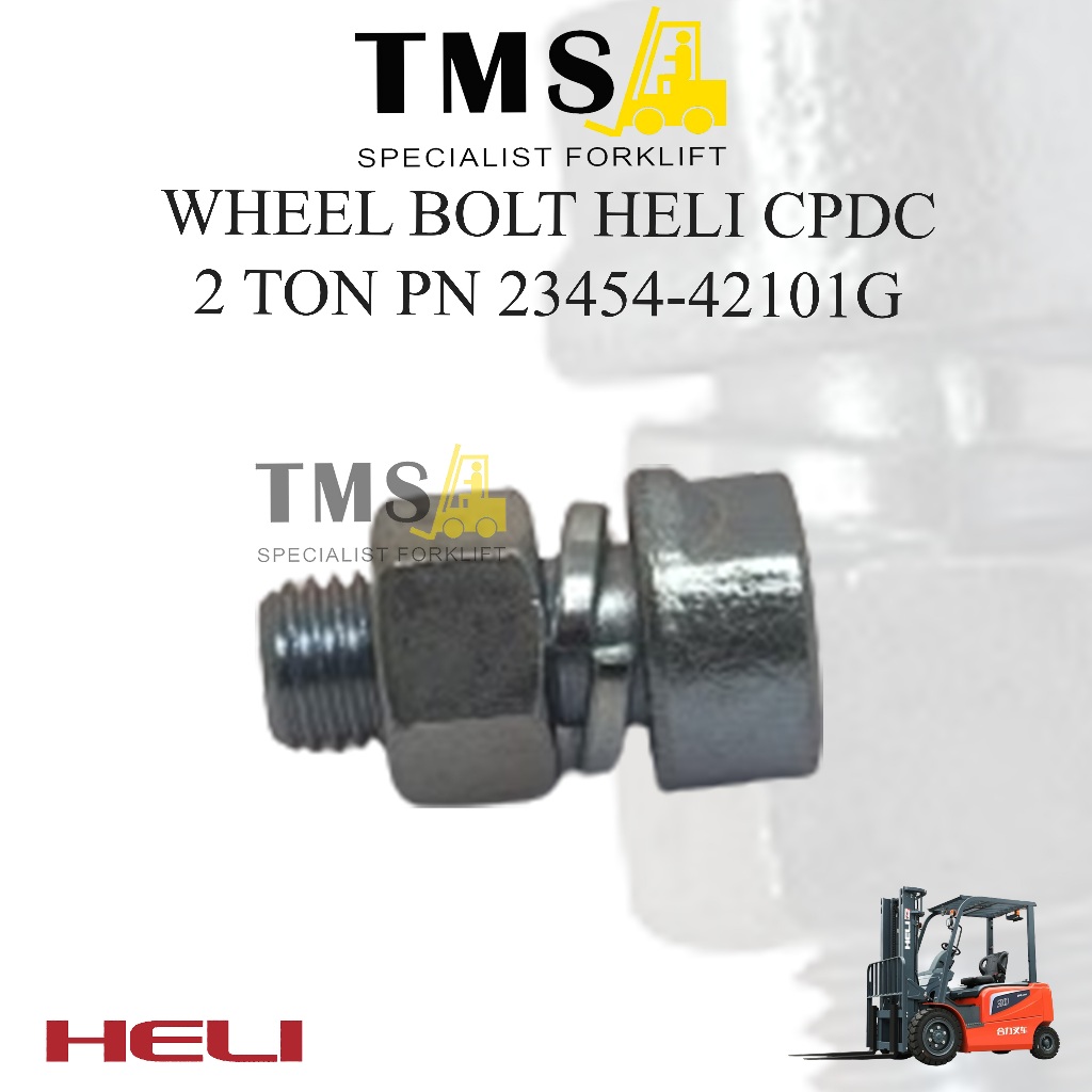 Wheel Bolt Forklift HELI CPCD 2 Ton 23454-42101G Baut & Mur - Gambar 2