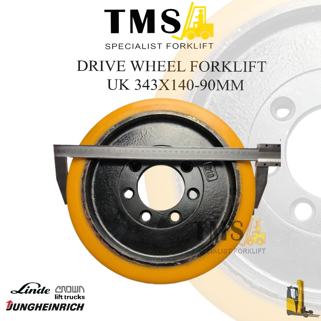 Roda Drive Wheel 343x140 -90mm LINDE JUNGHEINRICH Reachtruck ETV CROWN Electric Forklift - Gambar 2