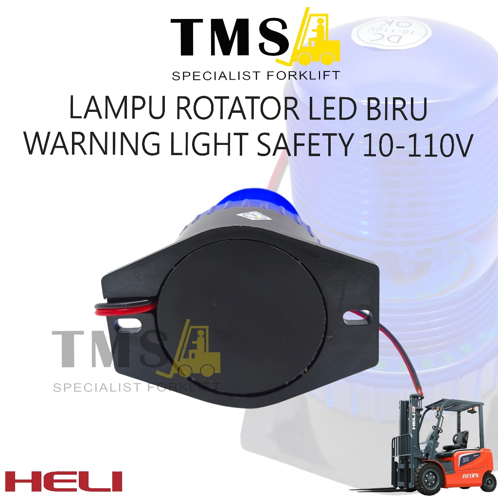 Lampu Rotator Lamp LED Biru 10-110V Tinggi Forklift HELI Warning Light Safety Blue - Gambar 3