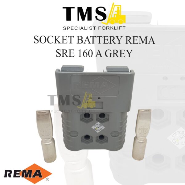 Plug Battery Forklift SRE160A Gray Original Socket Rema SBE