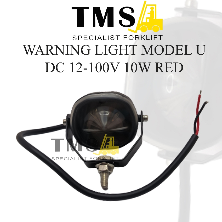 Warning Light Model U DC12-100V 10W Red Lampu Safety Merah