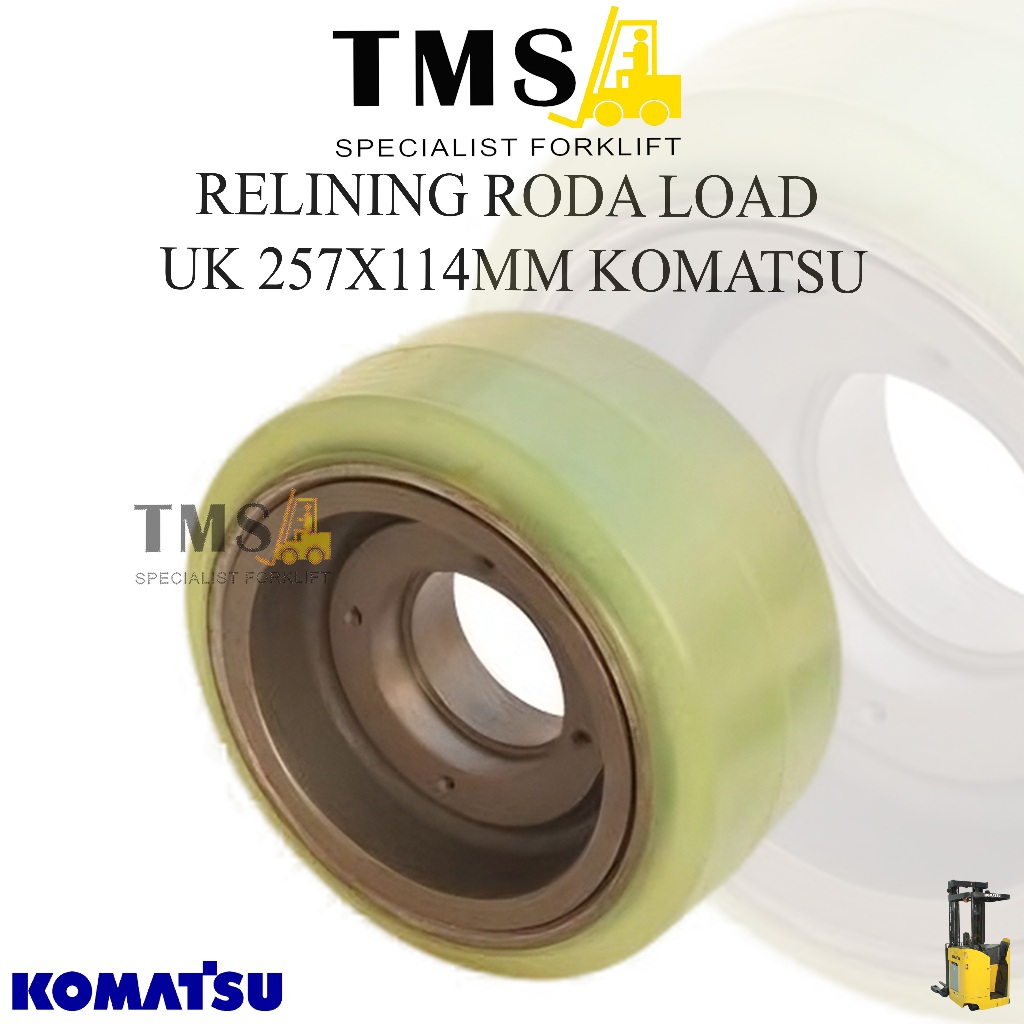 Penggantian Lapisan Luar Roda Forklift Electric 257x114 Load Wheel Komatsu FB20RL Relining