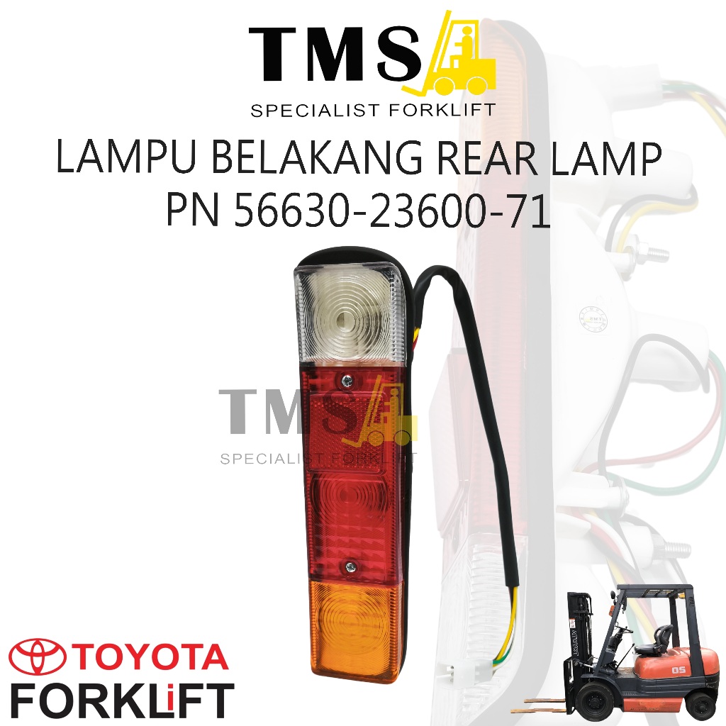 Rear Lamp Lampu Belakang 12 Volt Forklift Toyota Part Number 56630-23600-71 - Gambar 2