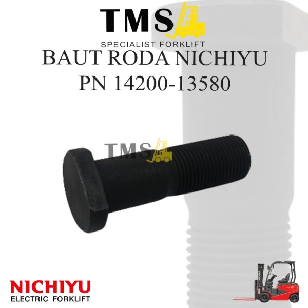 Baut Roda Wheel Bolt HUB 14200-13580 Nichiyu Forklift Baut MUR NUT Forklift FB 75 Series
