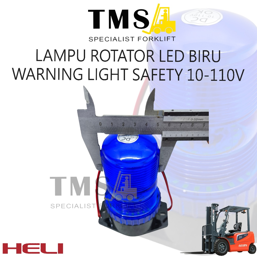 Lampu Rotator Lamp LED Biru 10-110V Tinggi Forklift HELI Warning Light Safety Blue - Gambar 4