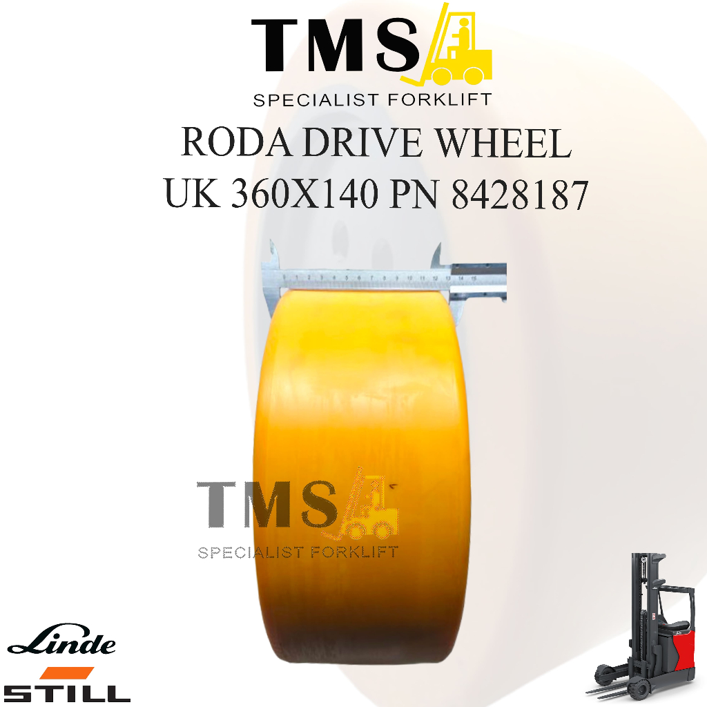 Drive Wheel Forklift LINDE STILL 8428187 360x140 Linde R20 2 Ton Roda Belakang Forklift Reachtruck - Gambar 2