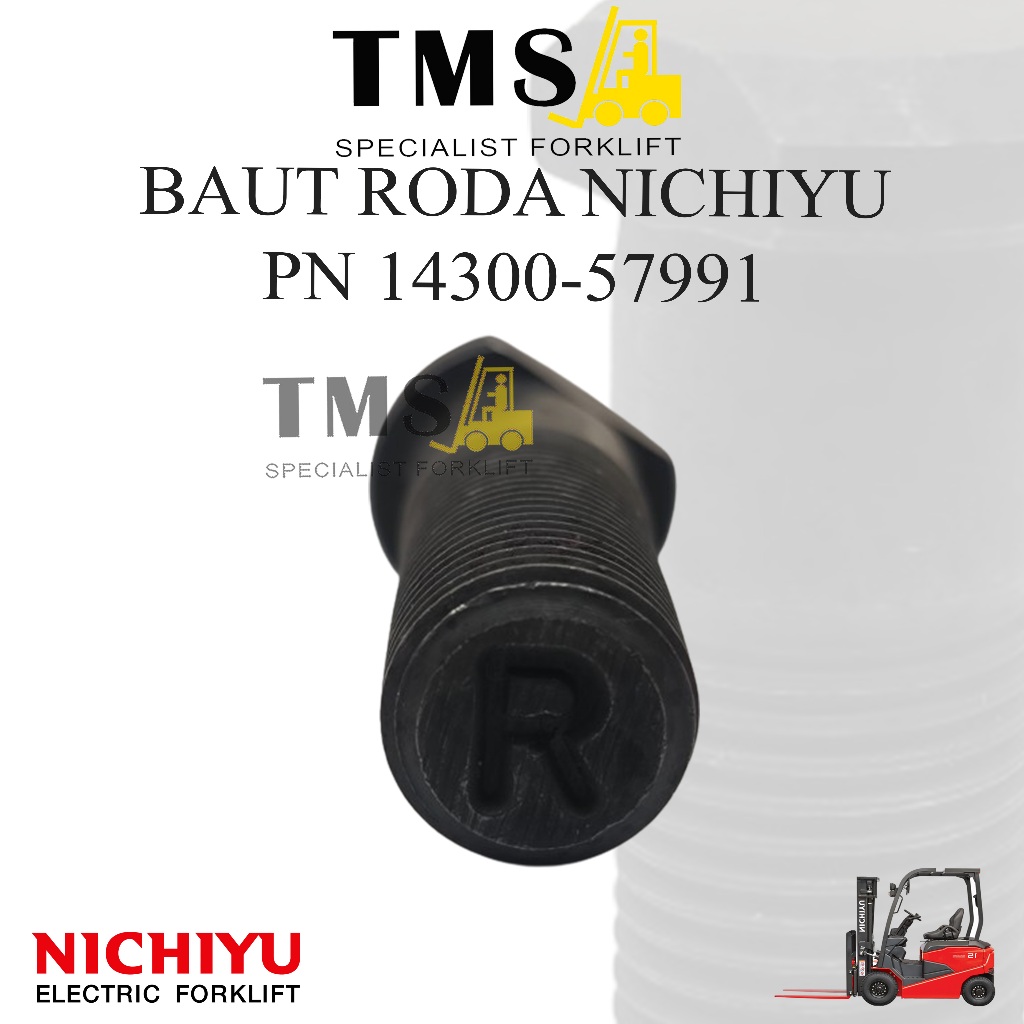 Forklift Part Hub Bolt Nichiyu FBT15-20 -75 14300-57991 Baut Roda Forklift - Gambar 2