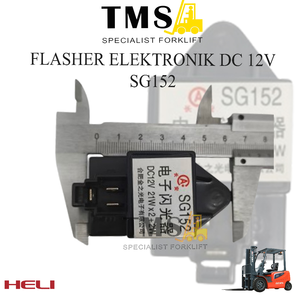 Flasher Forklift HELI SG152 DC 12V 21W x2+2W Relay Flash Sparepart Forklift - Gambar 5