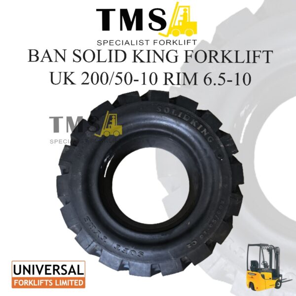 BAN Forklift Solid King Solid Ban Mati 200/50-10 RIM 6.5-10 Tyre Counter Balance Parts
