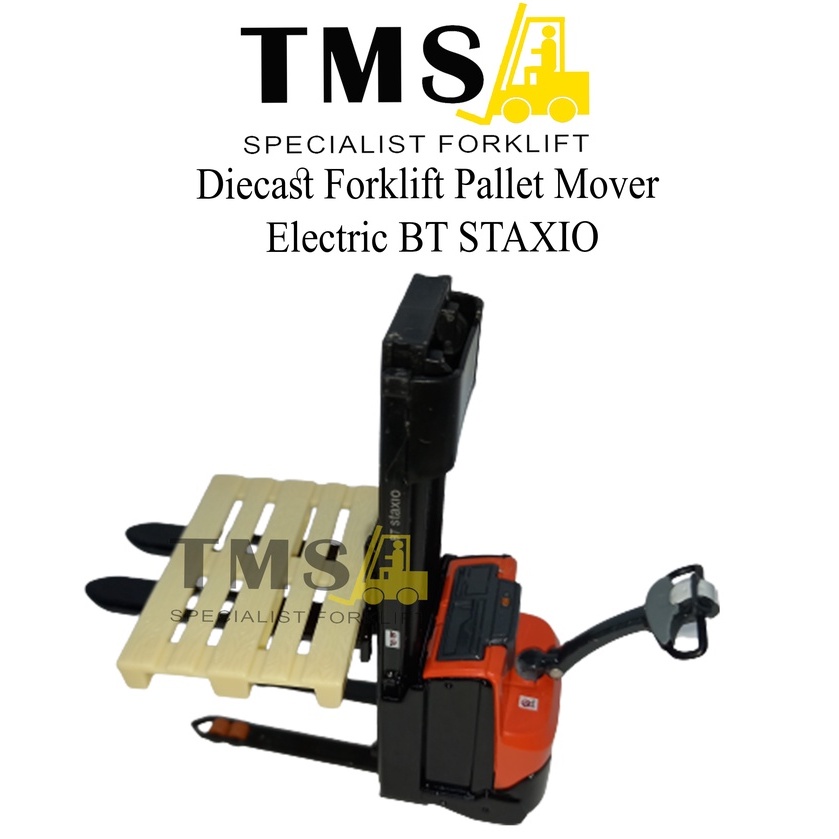 Diecast Toys Dumy 1/24 Forklift Pallet Mover Electric BT STAXIO Pallet - Gambar 4