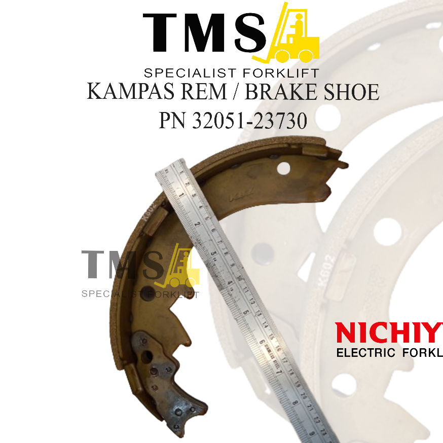 Kampas Rem Forklift Nichiyu 32051-23730 FB20-FB25 Brake Shoe Electric - Gambar 2
