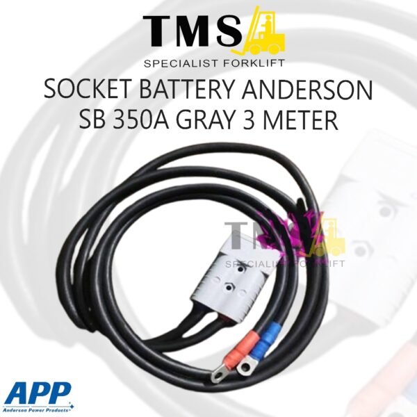 Socket Battery Anderson SB 350A Gray for Forklift + Kabel 3 meter